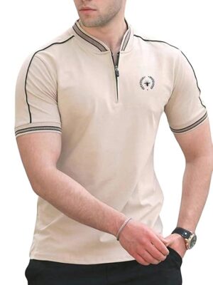 2 Men's Solid Cotton Rich T Shirt | Collar Tshirts