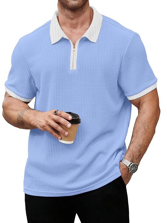 Men's Waffle Knit T-Shirt, Short Sleeve